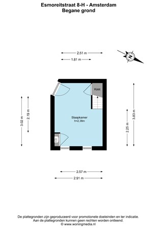 Floor plan - Esmoreitstraat 8H, 1055 CD Amsterdam 